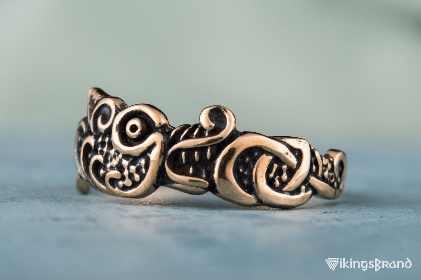Vikings Fenrir Ring Handmade Bronze Unique Norse Jewelry