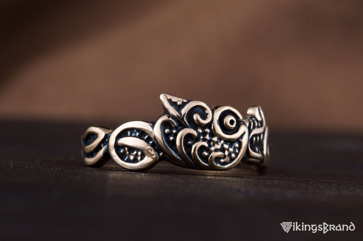 Vikings Fenrir Ring Handmade Bronze Unique Norse Jewelry