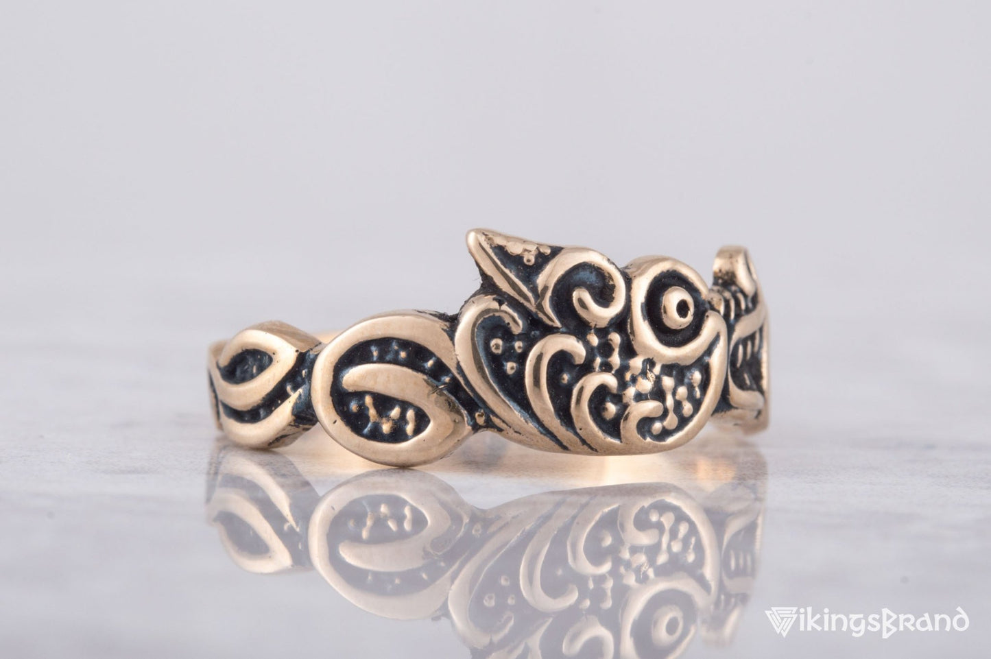 Vikings Fenrir Ring Handmade Bronze Unique Norse Jewelry