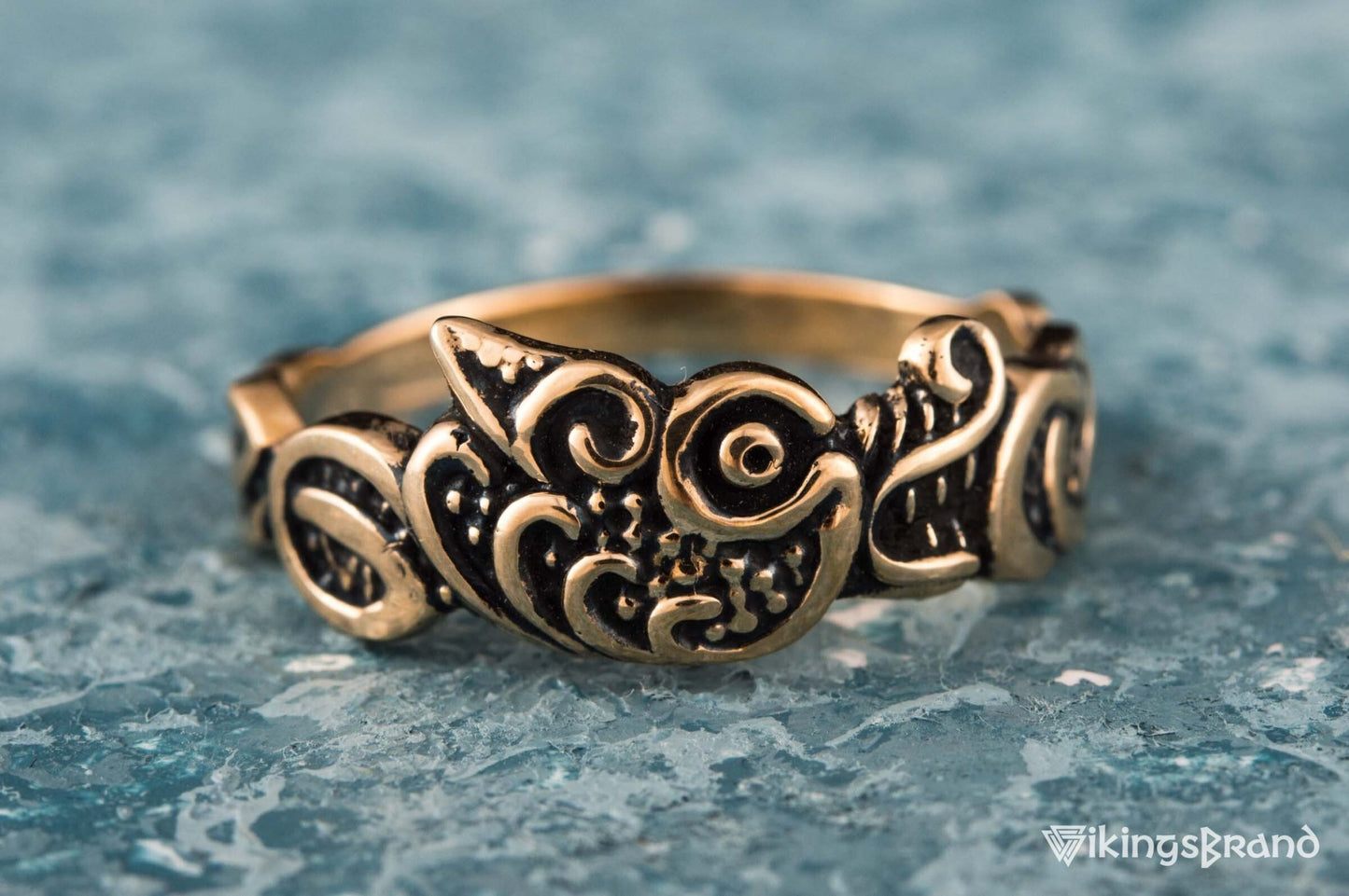 Vikings Fenrir Ring Handmade Bronze Unique Norse Jewelry