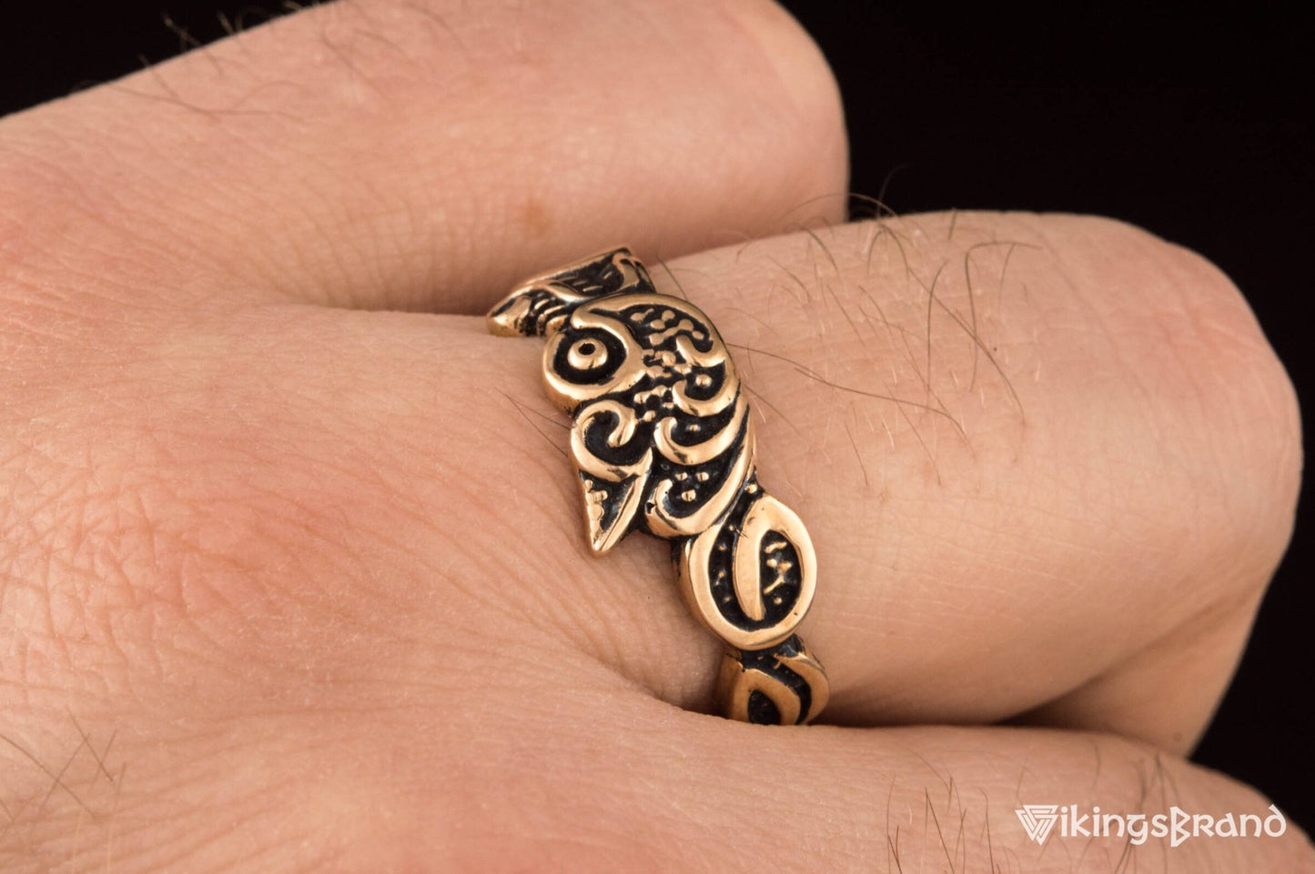 Vikings Fenrir Ring Handmade Bronze Unique Norse Jewelry
