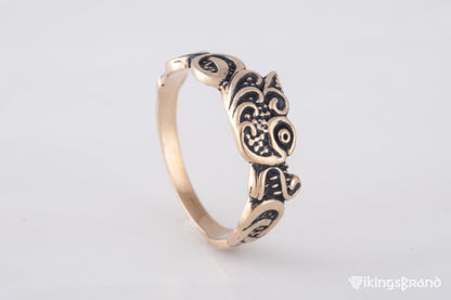 Vikings Fenrir Ring Handmade Bronze Unique Norse Jewelry