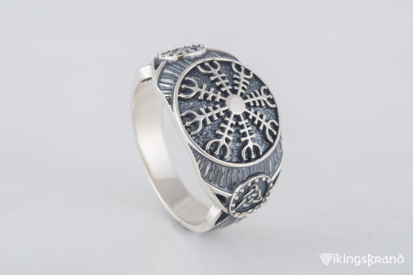 Vikings Helm of Awe Symbol Ring Sterling Silver Handmade Viking Jewelry