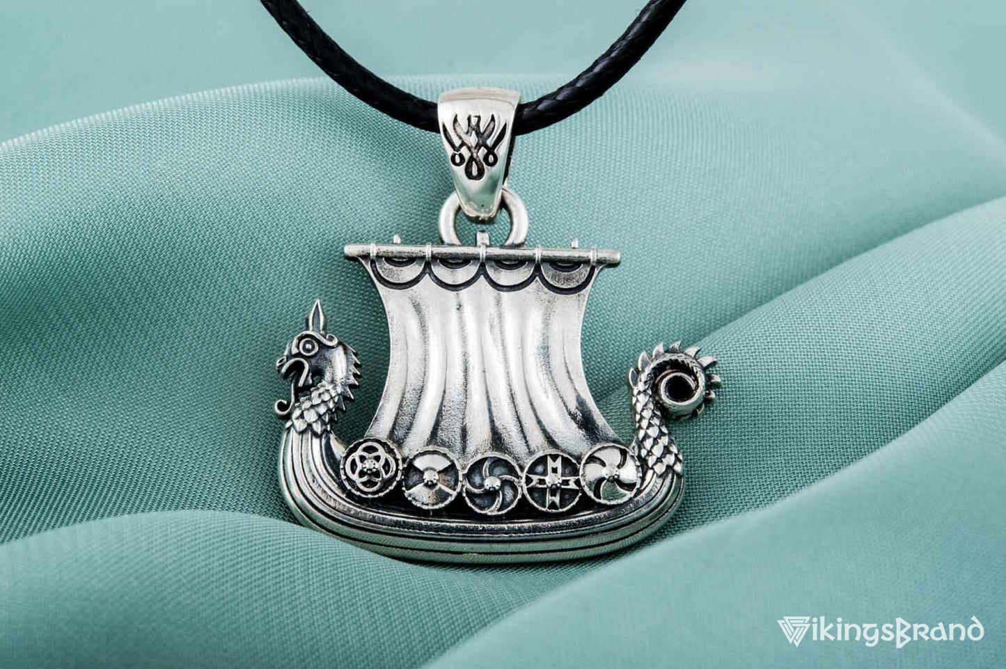 Vikings Norse Drakkar Pendant Sterling Silver Viking Jewelry