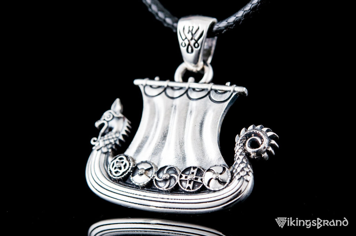 Vikings Norse Drakkar Pendant Sterling Silver Viking Jewelry
