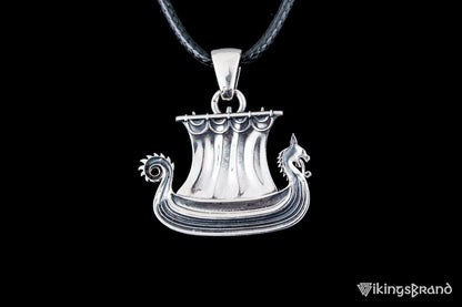 Vikings Norse Drakkar Pendant Sterling Silver Viking Jewelry