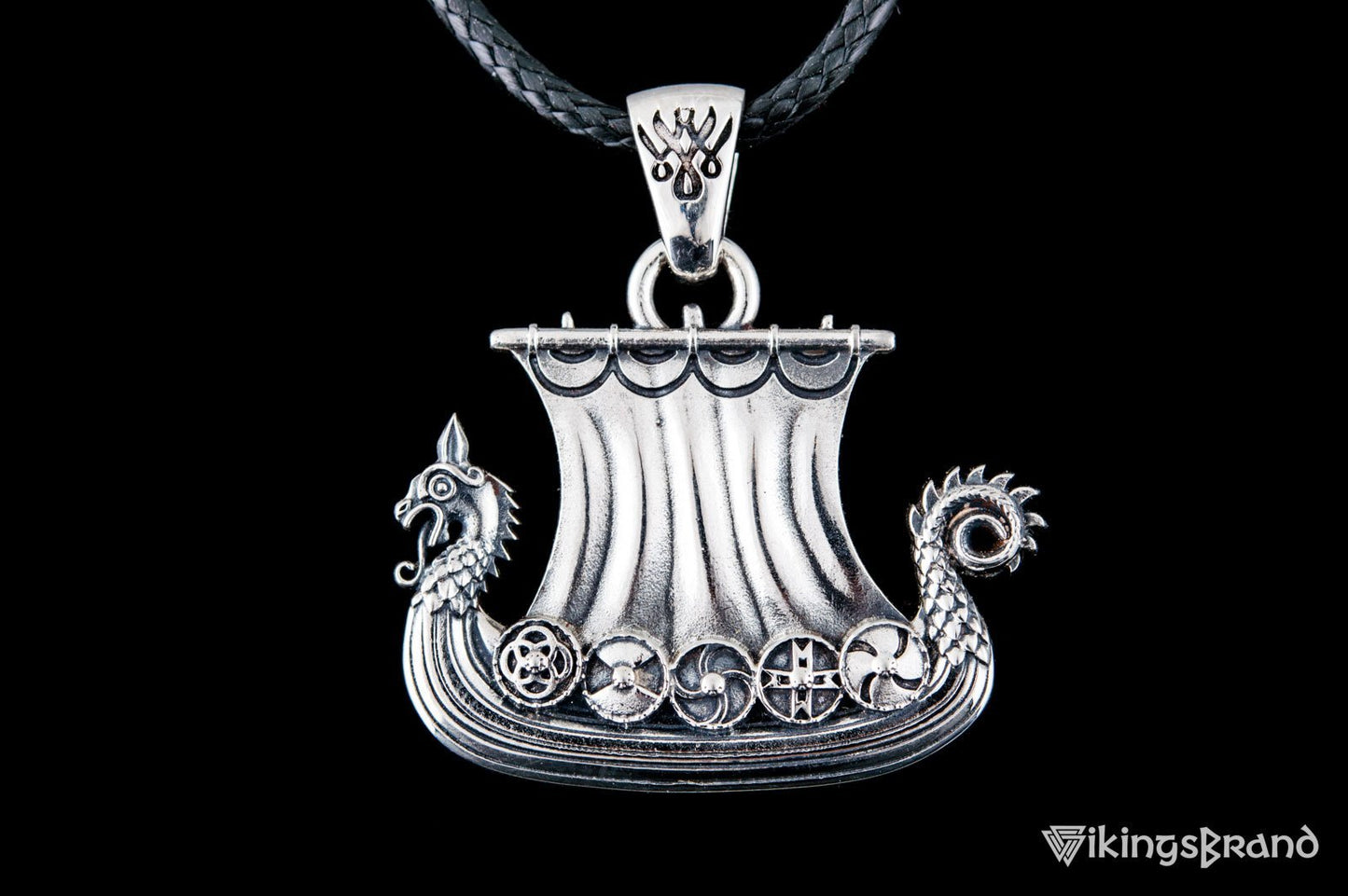Vikings Norse Drakkar Pendant Sterling Silver Viking Jewelry
