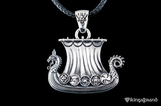 Vikings Norse Drakkar Pendant Sterling Silver Viking Jewelry