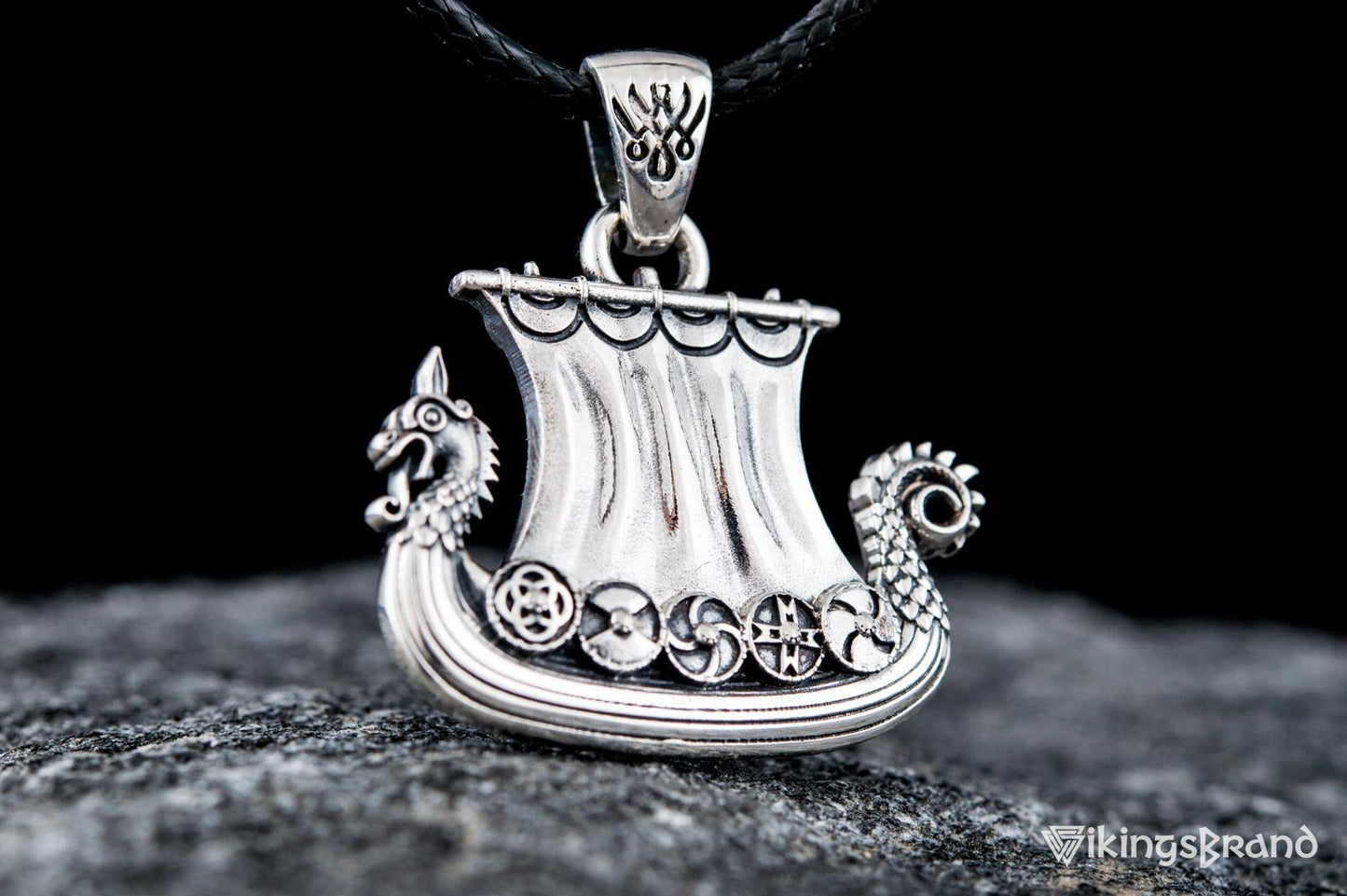 Vikings Norse Drakkar Pendant Sterling Silver Viking Jewelry