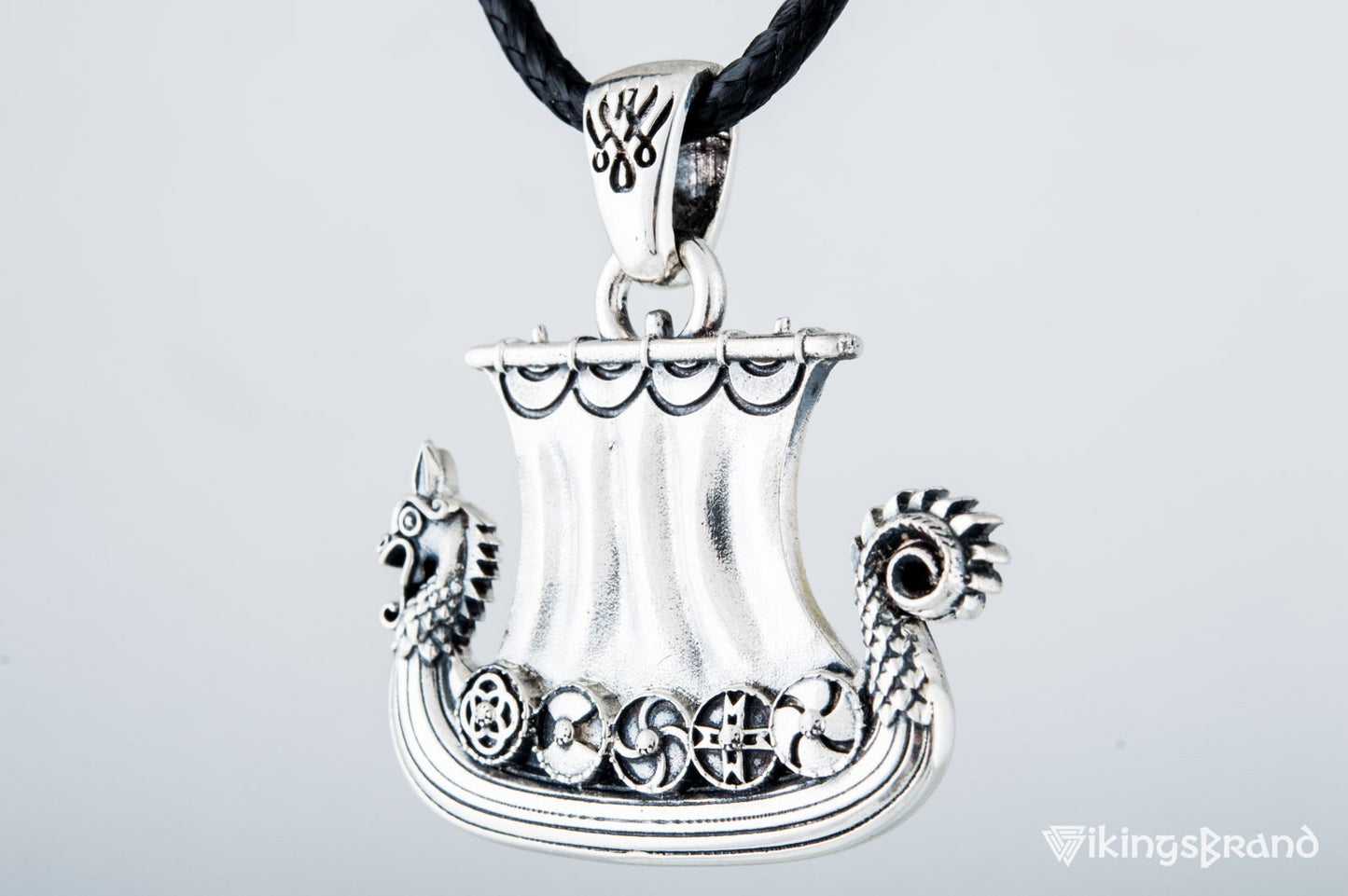 Vikings Norse Drakkar Pendant Sterling Silver Viking Jewelry