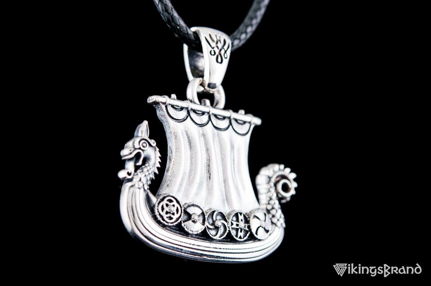 Vikings Norse Drakkar Pendant Sterling Silver Viking Jewelry