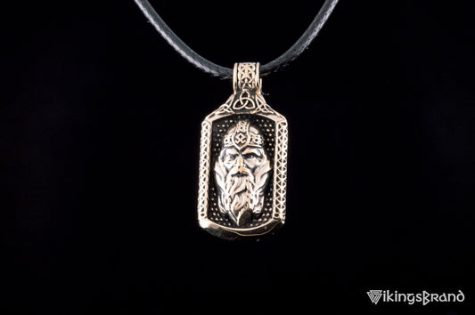 Vikings Odin Pendant with Viking Symbol Bronze Jewelry