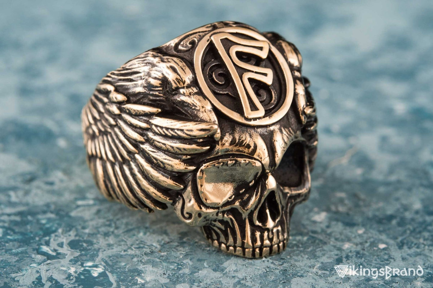 Vikings Odin Ring with Ansuz Rune Symbol Ring Bronze Unique Handmade Jewelry