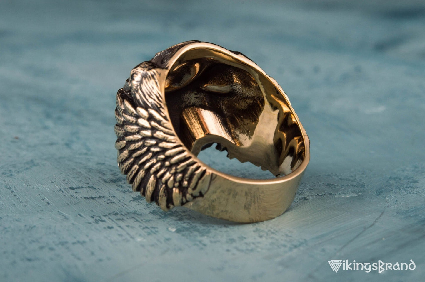 Vikings Odin Ring with Ansuz Rune Symbol Ring Bronze Unique Handmade Jewelry