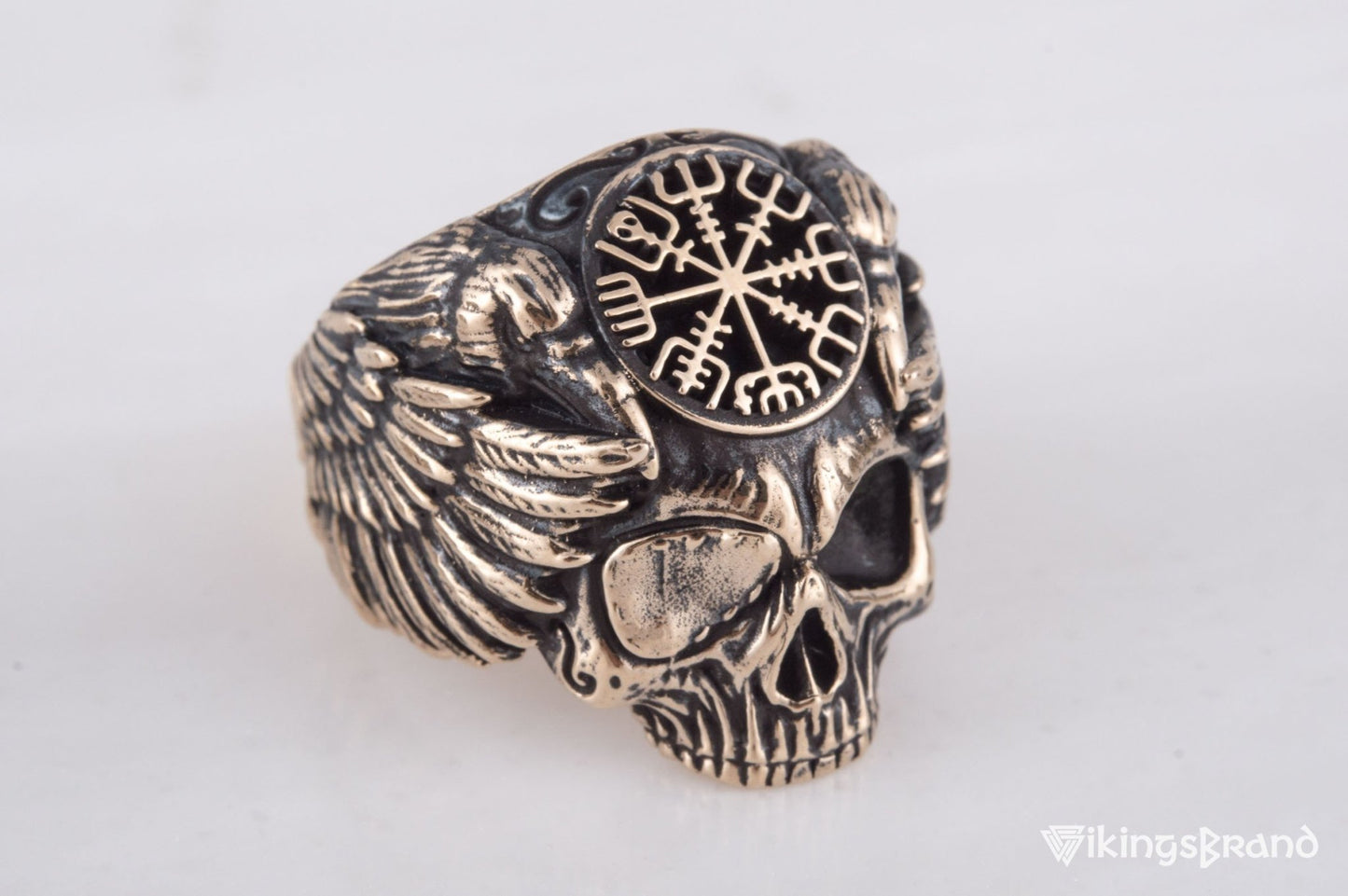 Vikings Odin Ring with Ansuz Rune Symbol Ring Bronze Unique Handmade Jewelry