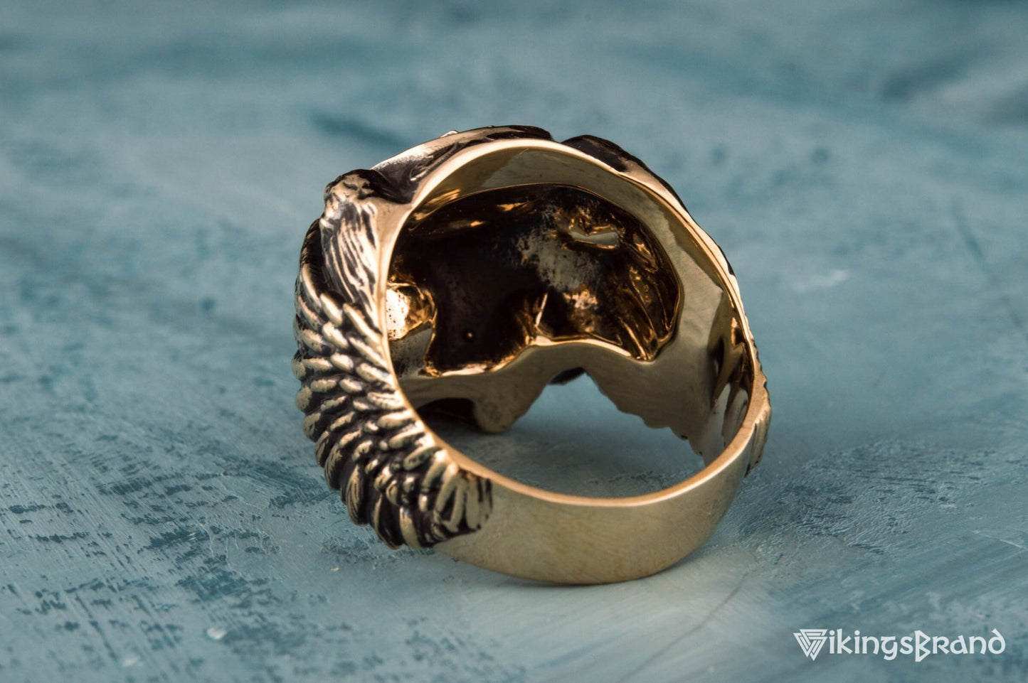 Vikings Odin Ring with Valknut Symbol Ring Bronze Unique Handmade Jewelry