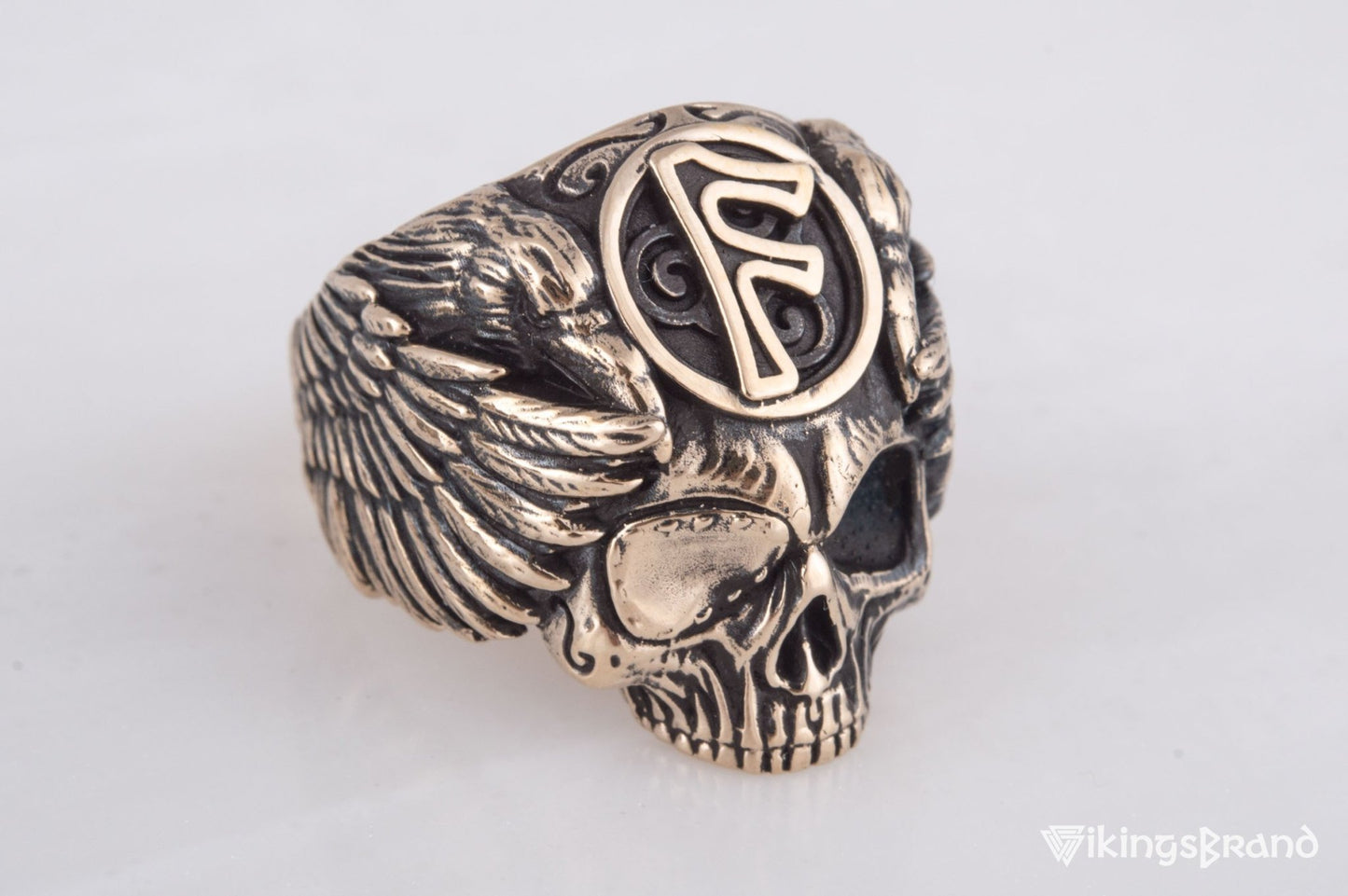 Vikings Odin Ring with Vegvisir Symbol Ring Bronze Unique Handmade Jewelry