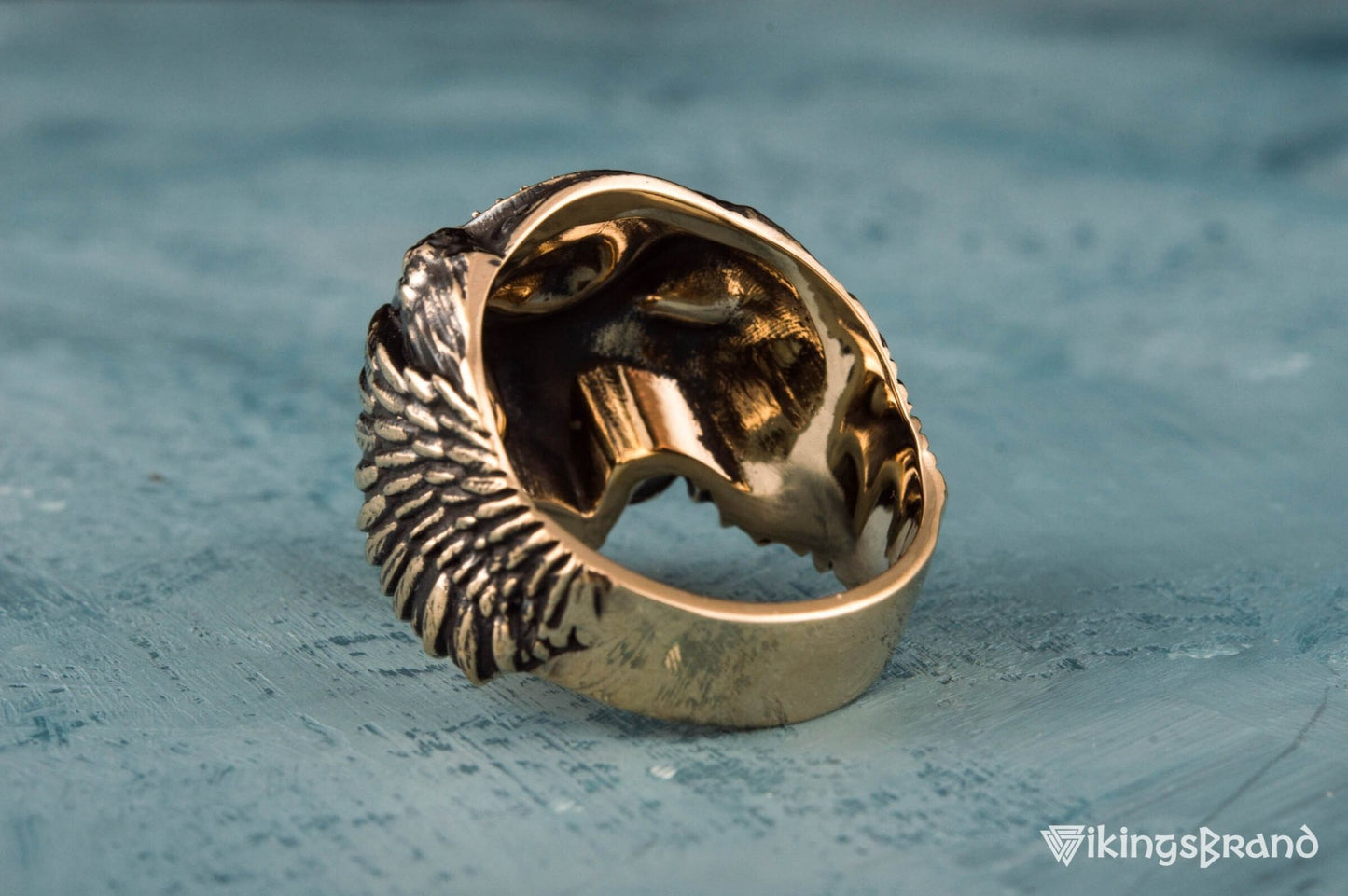 Vikings Odin Ring with Vegvisir Symbol Ring Bronze Unique Handmade Jewelry
