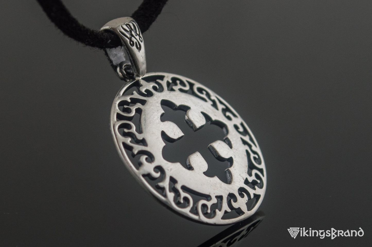 Vikings Pendant with Cross and Ornament Sterling Silver Jewelry