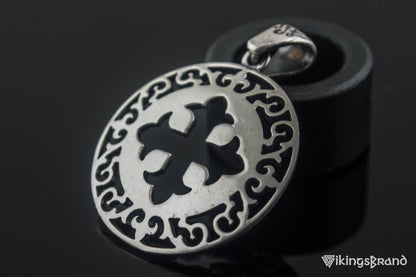 Vikings Pendant with Cross and Ornament Sterling Silver Jewelry