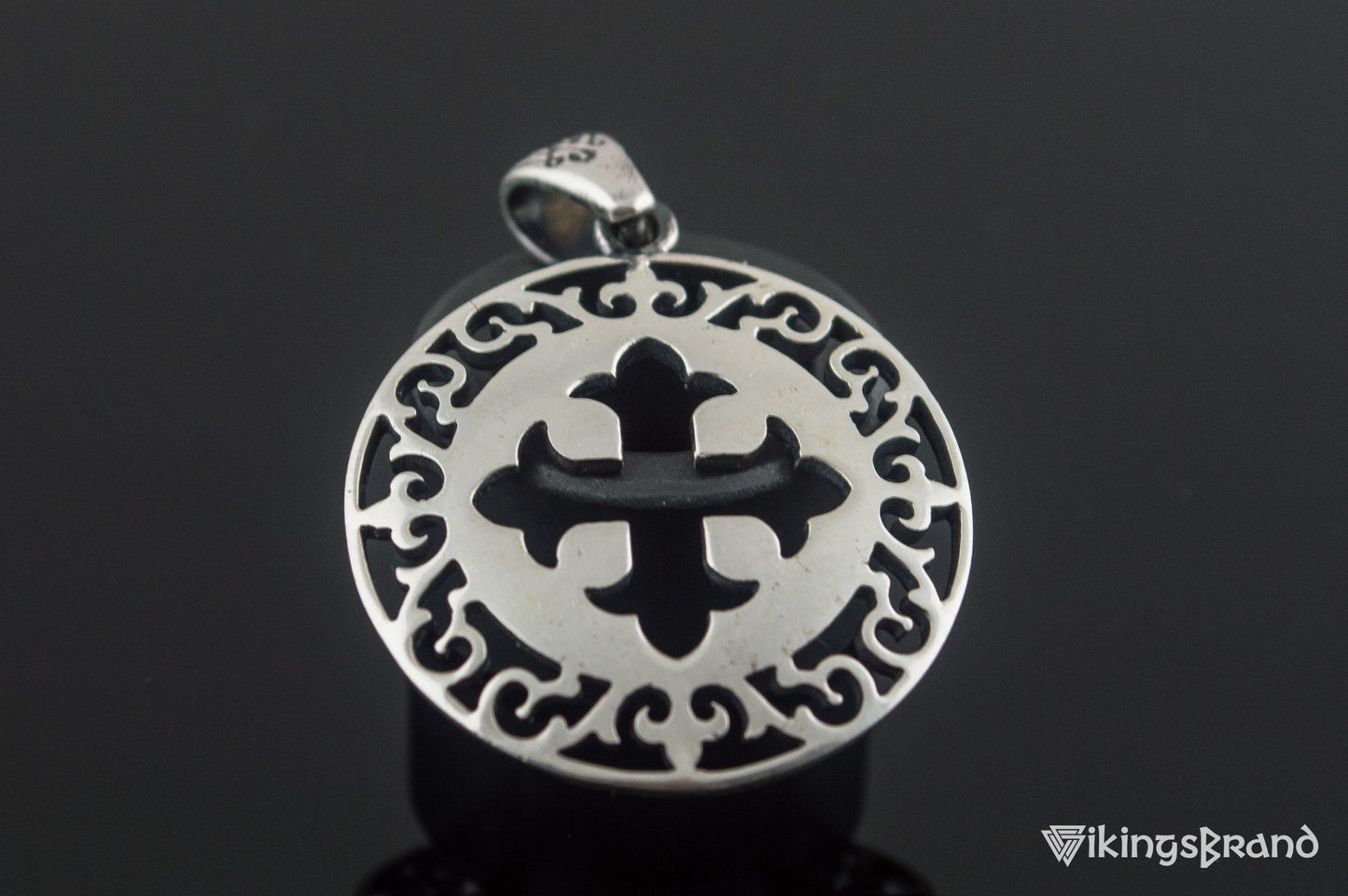 Vikings Pendant with Cross and Ornament Sterling Silver Jewelry