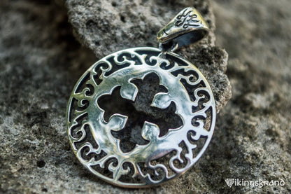 Vikings Pendant with Cross and Ornament Sterling Silver Jewelry