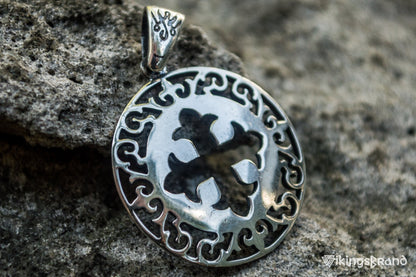 Vikings Pendant with Cross and Ornament Sterling Silver Jewelry