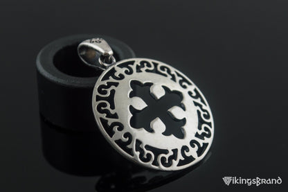 Vikings Pendant with Cross and Ornament Sterling Silver Jewelry