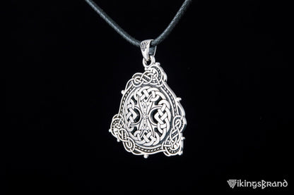 Vikings Pendant with Scandinavian Ornament Sterling Silver Norse Jewelry