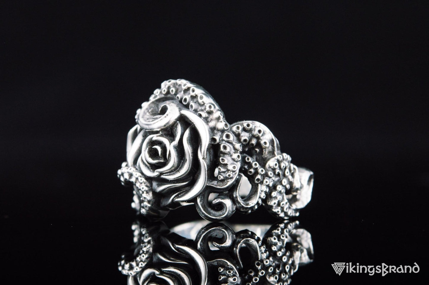 Vikings Ring with Ornament Sterling Silver Handcrafted Jewelry