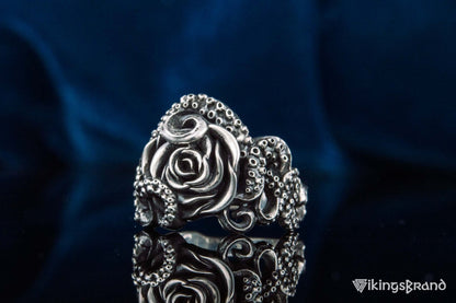 Vikings Ring with Ornament Sterling Silver Handcrafted Jewelry