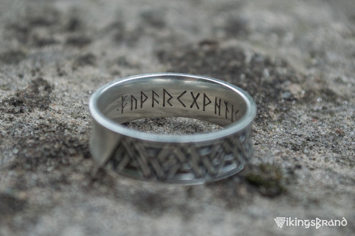 Vikings Ring with Valknut Symbol Sterling Silver Viking Jewelry