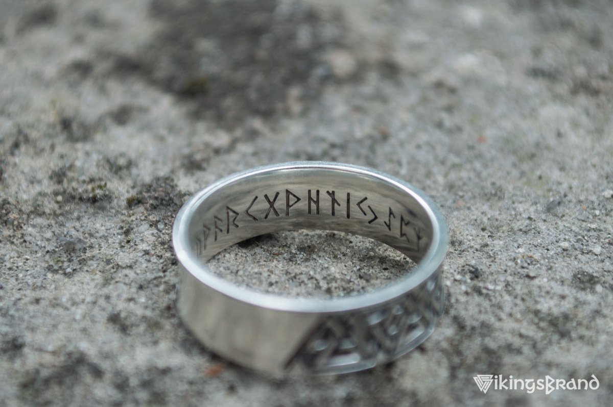 Vikings Ring with Valknut Symbol Sterling Silver Viking Jewelry