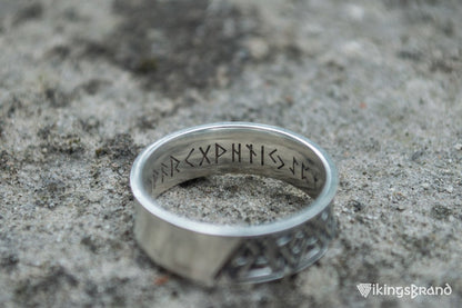 Vikings Ring with Valknut Symbol Sterling Silver Viking Jewelry
