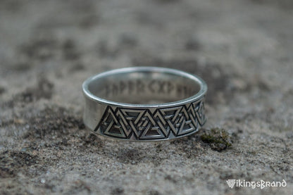 Vikings Ring with Valknut Symbol Sterling Silver Viking Jewelry