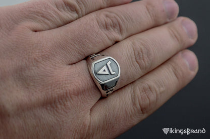 Vikings Ring with Veles Viking Symbol Sterling Silver Handmade Unique Jewelry