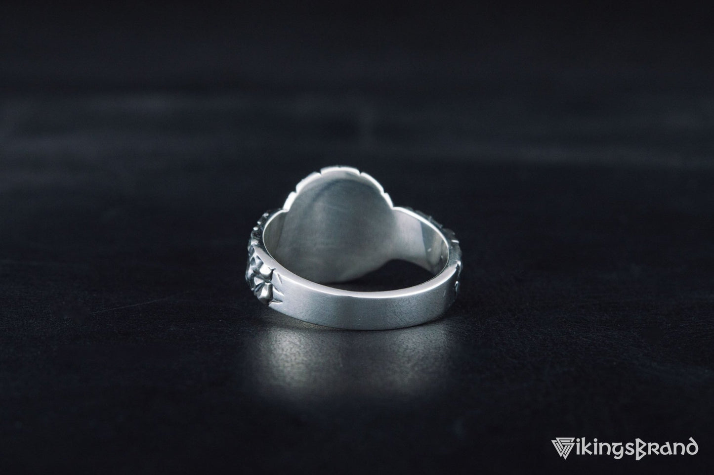 Vikings Ring with Viking Shield in Tree Sterling Silver Handmade Jewelry