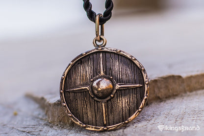 Vikings Shield Necklace Unique Bronze Viking Pendant