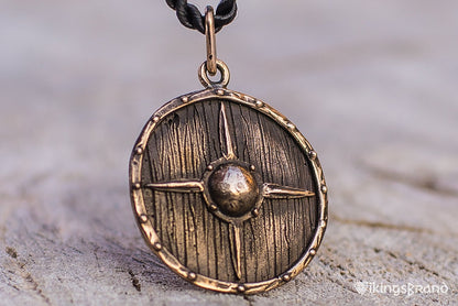 Vikings Shield Necklace Unique Bronze Viking Pendant