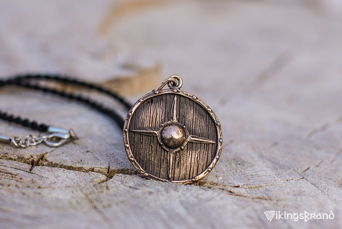 Vikings Shield Necklace Unique Bronze Viking Pendant