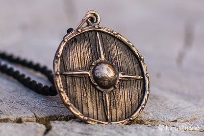 Vikings Shield Necklace Unique Bronze Viking Pendant