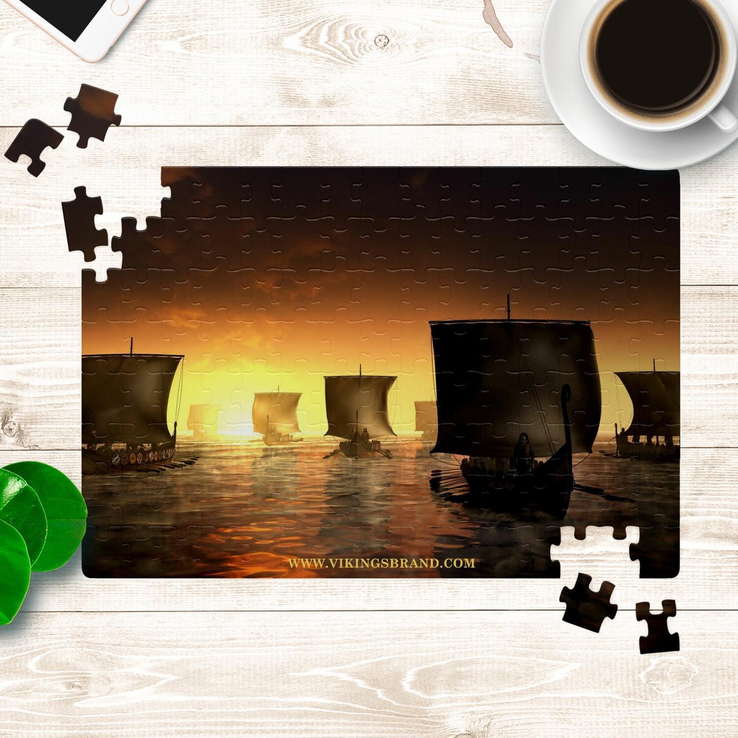 Vikings Ships on the Foggy Water Jigsaw Puzzle