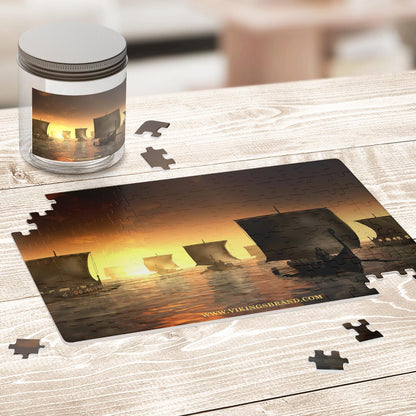 Vikings Ships on the Foggy Water Jigsaw Puzzle