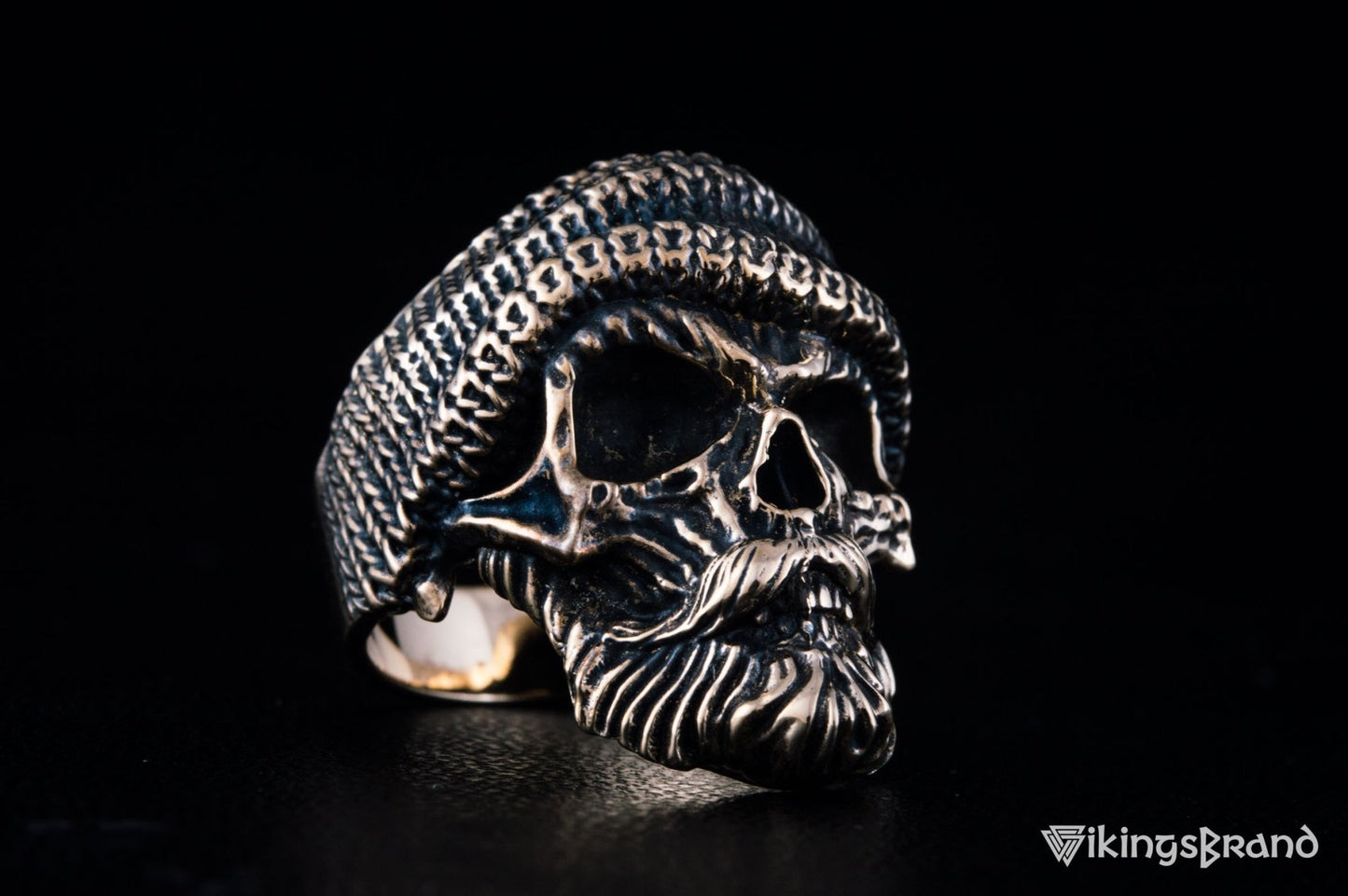 Vikings Skull Biker Ring Bronze Unique Handmade Jewelry
