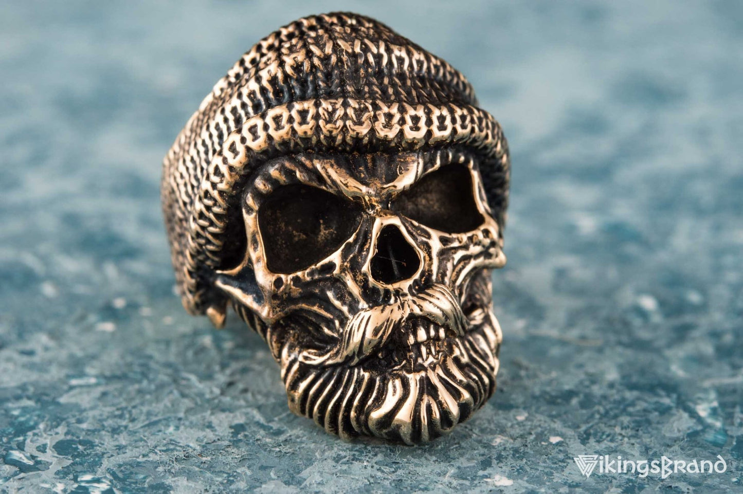 Vikings Skull Biker Ring Bronze Unique Handmade Jewelry
