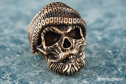 Vikings Skull Biker Ring Bronze Unique Handmade Jewelry
