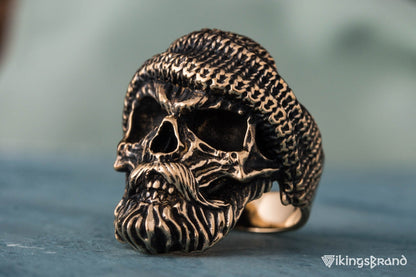 Vikings Skull Biker Ring Bronze Unique Handmade Jewelry