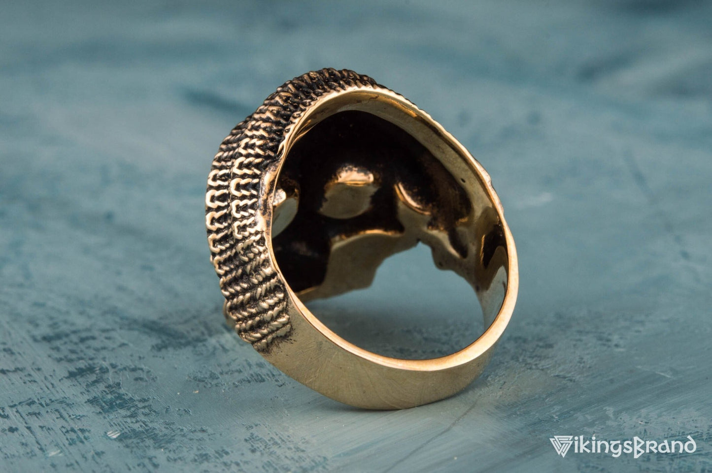 Vikings Skull Biker Ring Bronze Unique Handmade Jewelry