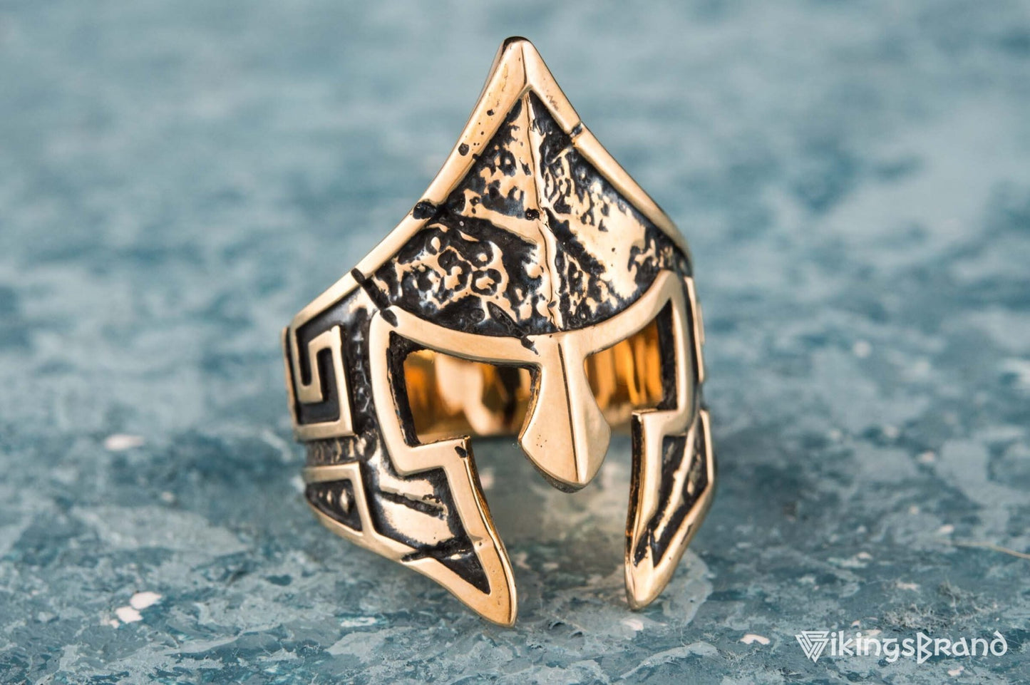 Vikings Spartan Helmet Ring Bronze Unique Handmade Jewelry
