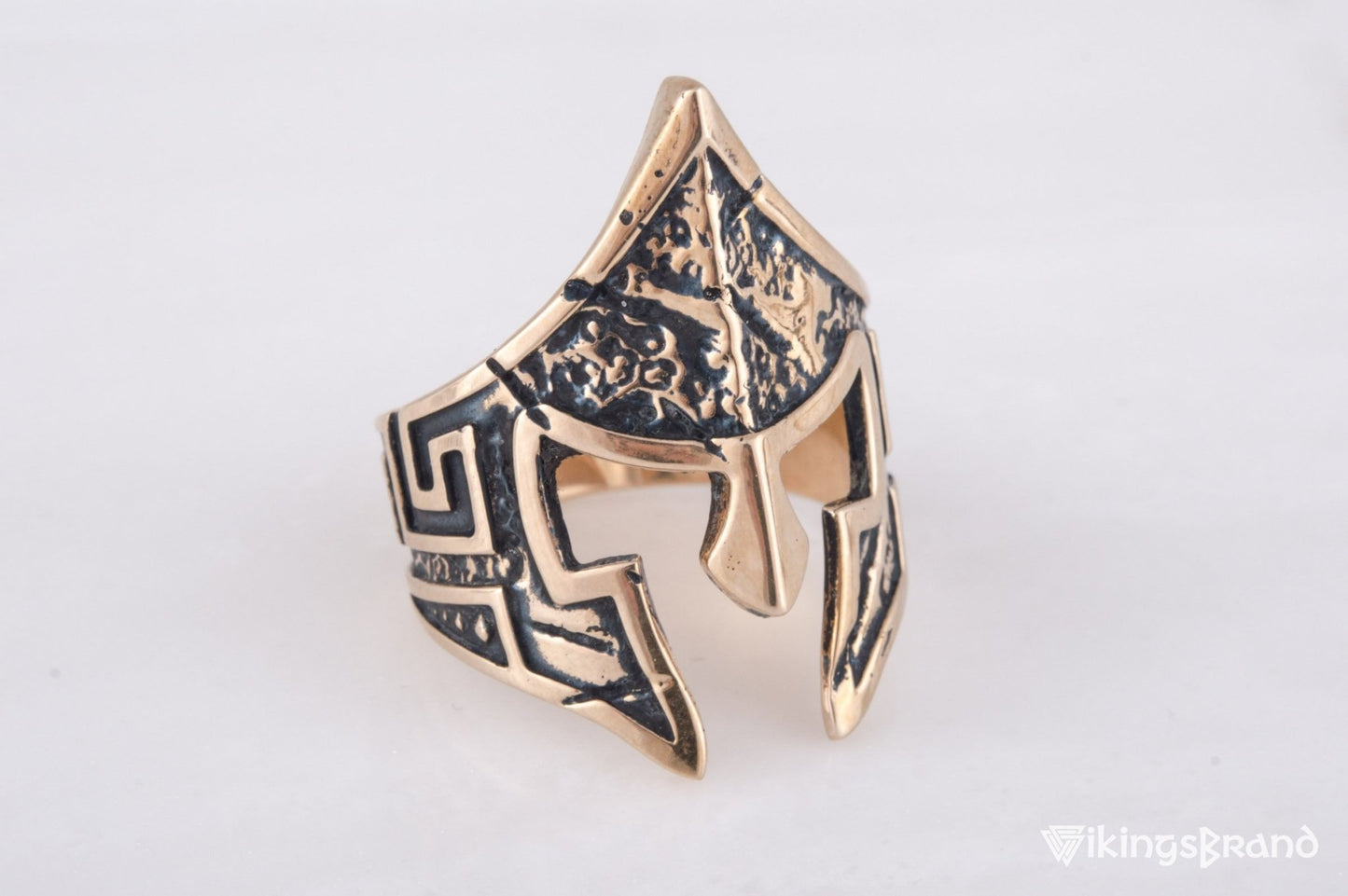 Vikings Spartan Helmet Ring Bronze Unique Handmade Jewelry